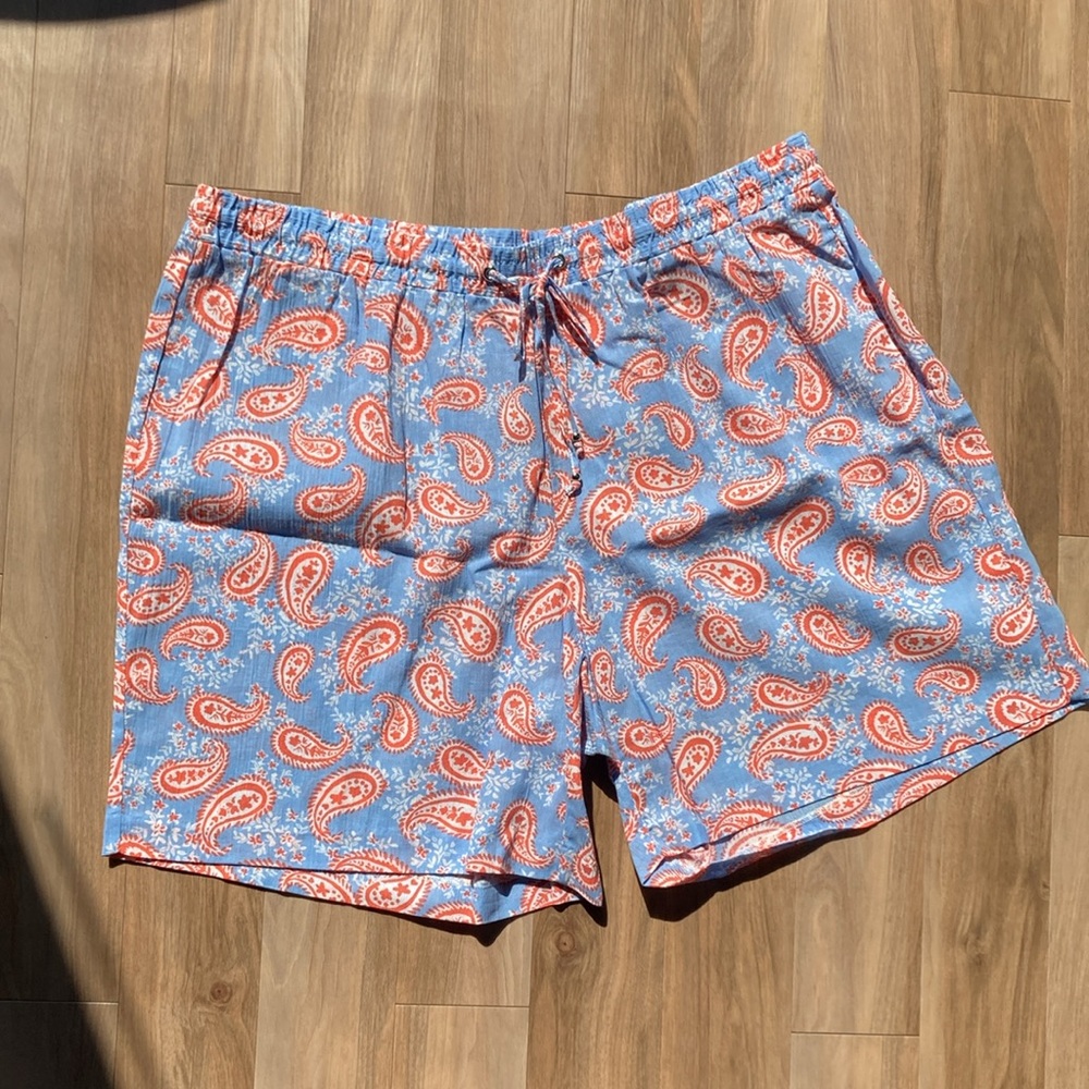 Hearts of Palm short paisley floral print pull on short cotton casual boho 2X - Picture 11 of 14